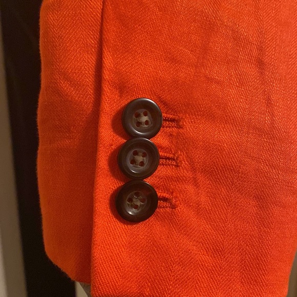 J. Crew Linen Orange Blazer size 6 - Picture 5 of 12